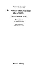 So sitze ich denn zwischen allen Stühlen Cover